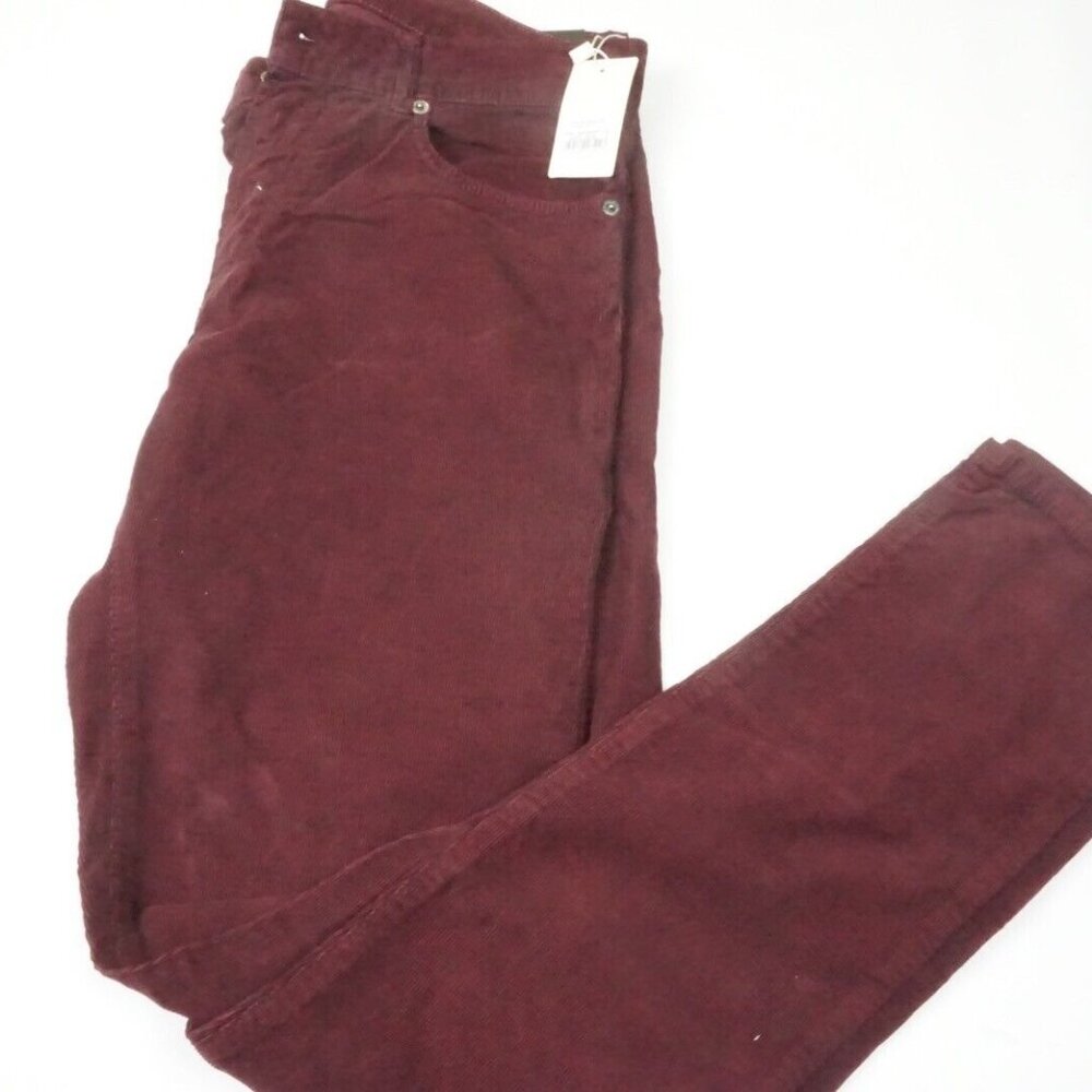 Eidos Denim Velvet Red Corduroy  Cotton Blend Mens Casual Pants Sz 32 Brand New